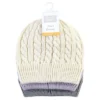 Hudson Baby Infant Girl Knit Cuffed Beanie 3pk, Lilac Cream