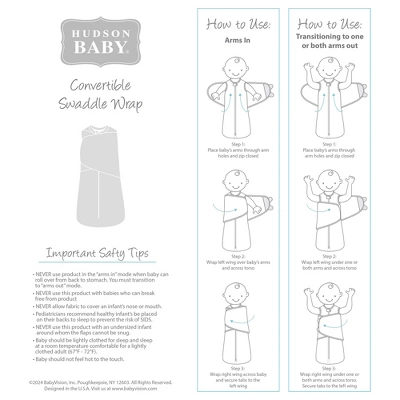 Hudson Baby Infant Girl Convertible Swaddle Sleep Sack, Vintage Blossom 3 Hudson Baby Infant Girl Convertible Swaddle Sleep Sack, Vintage Blossom - Image 3