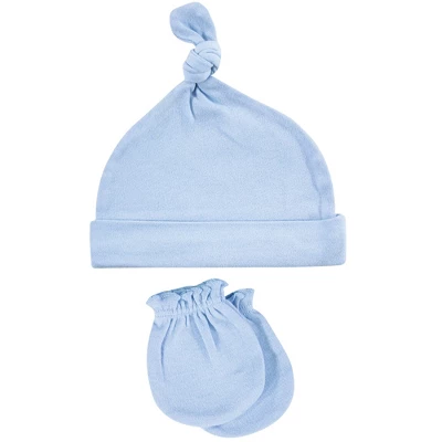 Hudson Baby Infant Boy Cotton Cap And Scratch Mitten Set, Blue Elephant, 0-6 Months 5 Hudson Baby Infant Boy Cotton Cap And Scratch Mitten Set, Blue Elephant, 0-6 Months - Image 5