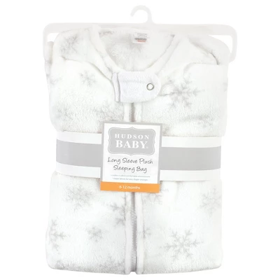 Hudson Baby Infant Girl Plush Sleeping Bag, Sack, Blanket, Long-Sleeve Snowflakes 1 Hudson Baby Infant Girl Plush Sleeping Bag, Sack, Blanket, Long-Sleeve Snowflakes
