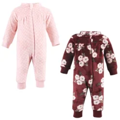 Hudson Baby Infant Girl Plush Jumpsuits, Burgundy Floral -Hudson Baby Store GUEST 078f140c df90 4b8a 8fd8 fe50e1bfe986