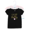 Hudson Baby Infant Girl Short Sleeve T-Shirts, Girl Daddy