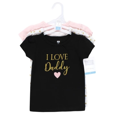 Hudson Baby Infant Girl Short Sleeve T-Shirts, Girl Daddy 1 Hudson Baby Infant Girl Short Sleeve T-Shirts, Girl Daddy