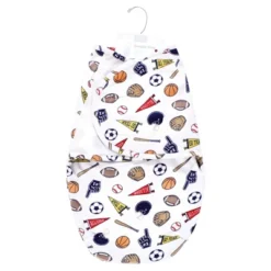 Hudson Baby Infant Boy Plush Faux Fur Swaddle Wrap, Sports Fan, 0-3 Months