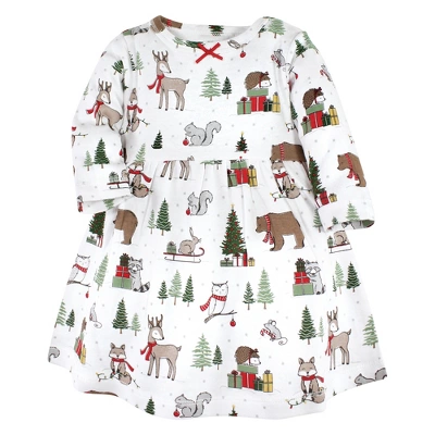 Hudson Baby Infant And Toddler Girl Cotton Dresses, Christmas Forest 2 Hudson Baby Infant And Toddler Girl Cotton Dresses, Christmas Forest - Image 2