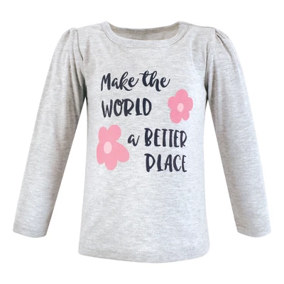 Hudson Baby Infant And Toddler Girl Long Sleeve T-Shirts, Be Kind 4 Hudson Baby Infant And Toddler Girl Long Sleeve T-Shirts, Be Kind - Image 4