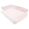 Hudson Baby Infant Girl Cotton Changing Pad Cover, Heather Pink Cloud, One Size