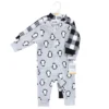 Hudson Baby Infant Boy Plush Jumpsuits, Gray Penguin