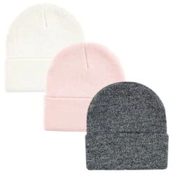Hudson Baby Knit Cuffed Beanie 3pk, Pink White -Hudson Baby Store GUEST 104e6671 e915 4ff1 b2bc c389c5388773