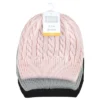 Hudson Baby Family Knitted Caps 3pk, Pink Black