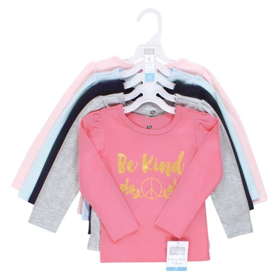 Hudson Baby Infant And Toddler Girl Long Sleeve T-Shirts, Be Kind 1 Hudson Baby Infant And Toddler Girl Long Sleeve T-Shirts, Be Kind