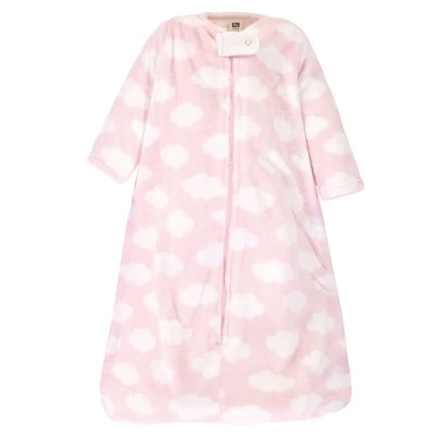 Hudson Baby Infant Girl Plush Sleeping Bag, Sack, Blanket, Pink Clouds 2 Hudson Baby Infant Girl Plush Sleeping Bag, Sack, Blanket, Pink Clouds - Image 2