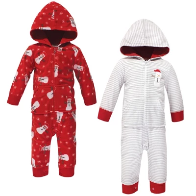 Hudson Baby Infant Fleece Jumpsuits, Coveralls, And Playsuits 2pk, Santa Snowman 3 Hudson Baby Infant Fleece Jumpsuits, Coveralls, And Playsuits 2pk, Santa Snowman - Image 3