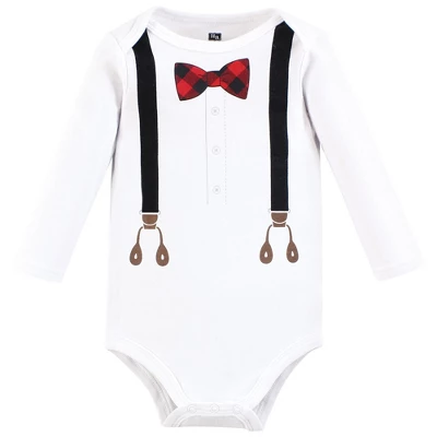 Hudson Baby Infant Boy Cotton Bodysuit, Pant And Shoe Set, Buffalo Plaid Bow Tie 3 Hudson Baby Infant Boy Cotton Bodysuit, Pant And Shoe Set, Buffalo Plaid Bow Tie - Image 3