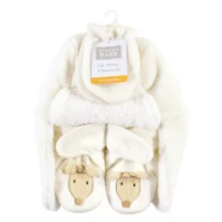 Hudson Baby Unisex Baby Trapper Hat, Mitten And Bootie Set, Giraffe