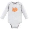 Hudson Baby Cotton Long-Sleeve Bodysuits 5pk, Gray Forest