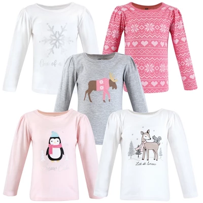 Hudson Baby Infant And Toddler Girl Long Sleeve T-Shirts, Girl Winter Animals 9 Hudson Baby Infant And Toddler Girl Long Sleeve T-Shirts, Girl Winter Animals - Image 9