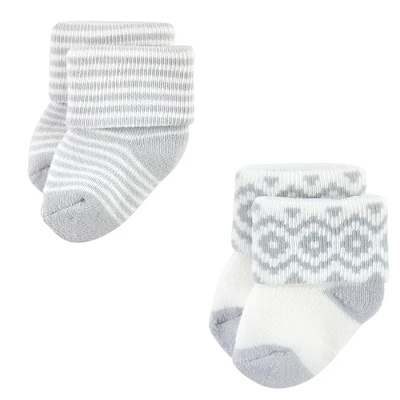 Hudson Baby Cotton Rich Newborn And Terry Socks, Gray Arrows 12-Pack 4 Hudson Baby Cotton Rich Newborn And Terry Socks, Gray Arrows 12-Pack - Image 4