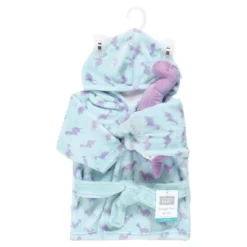 Hudson Baby Infant Girl Plush Bathrobe And Toy Set, Girl Dino, One Size