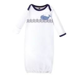 Hudson Baby Infant Boy Cotton Gowns, Sailor Whale, 0-6 Months