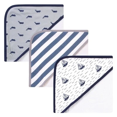 Hudson Baby Infant Boy Cotton Rich Hooded Towels, Sailboat, One Size 2 Hudson Baby Infant Boy Cotton Rich Hooded Towels, Sailboat, One Size - Image 2