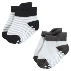 Hudson Baby Infant Boy Non-Skid No-Show Socks, Black White Stripes -Hudson Baby Store GUEST 1c4674bd 7887 4050 bafd d014d44f1d98
