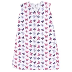 Hudson Baby Infant Girl Cotton Sleeveless Wearable Sleeping Bag, Sack, Blanket, Butterflies