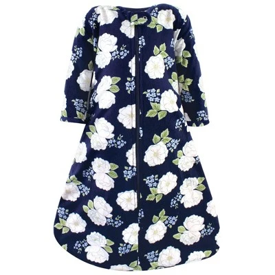 Hudson Baby Infant Girl Long Sleeve Plush Faux Fur Sleeping Bag, Wearable Blanket, White Peonies 3 Hudson Baby Infant Girl Long Sleeve Plush Faux Fur Sleeping Bag, Wearable Blanket, White Peonies - Image 3