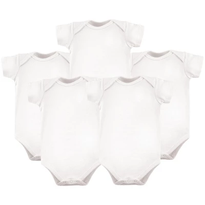 Hudson Baby Cotton Bodysuits 5pk, White 1 Hudson Baby Cotton Bodysuits 5pk, White