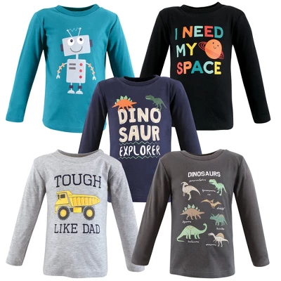 Hudson Baby Infant And Toddler Boy Long Sleeve T-Shirts, Dino Truck Robot 12 Hudson Baby Infant And Toddler Boy Long Sleeve T-Shirts, Dino Truck Robot - Image 12