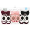 Hudson Baby Infant Girls Headband And Socks Giftset, Burgundy Black, One Size