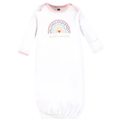 Hudson Baby Infant Girl Gown, Swaddle Blanket And Cap Or Headband, Modern Rainbow, 0-6 Months 3 Hudson Baby Infant Girl Gown, Swaddle Blanket And Cap Or Headband, Modern Rainbow, 0-6 Months - Image 3
