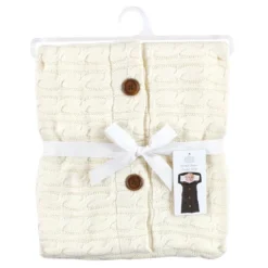 Hudson Baby Unisex Baby Faux Shearling Knitted Baby Lounge Stroller Wrap Sack, Cream, One Size
