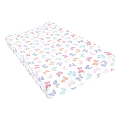Hudson Baby Girls Cotton Changing Pad Cover, Pastel Butterfly, One Size 2 Hudson Baby Girls Cotton Changing Pad Cover, Pastel Butterfly, One Size - Image 2