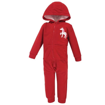 Hudson Baby Toddler Girl Fleece Jumpsuits, Coveralls, And Playsuits 2pk, Christmas Unicorn 1 Hudson Baby Toddler Girl Fleece Jumpsuits, Coveralls, And Playsuits 2pk, Christmas Unicorn