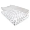 Hudson Baby Infant Cotton Changing Pad Cover, Heather Gray Cloud, One Size