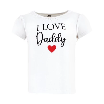 Hudson Baby Infant Girl Short Sleeve T-Shirts, Girl Daddy Red Black 2 Hudson Baby Infant Girl Short Sleeve T-Shirts, Girl Daddy Red Black - Image 2