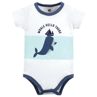 Hudson Baby Infant Boy Cotton Bodysuit, Shorts And Shoe Set, Underwater Whale 2 Hudson Baby Infant Boy Cotton Bodysuit, Shorts And Shoe Set, Underwater Whale - Image 2