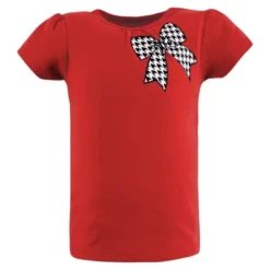 Hudson Baby Girl Short Sleeve T-Shirts, Houndstooth Red -Hudson Baby Store GUEST 2821372c 8a39 4637 99f5 4c2ac83dc1be