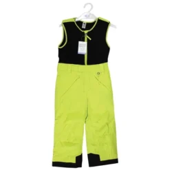 Hudson Baby Unisex Snow Bib Overalls With Fleece Top, Lime