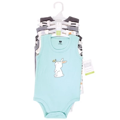 Hudson Baby Unisex Baby Cotton Sleeveless Bodysuits, Bunny And Bee 1 Hudson Baby Unisex Baby Cotton Sleeveless Bodysuits, Bunny And Bee