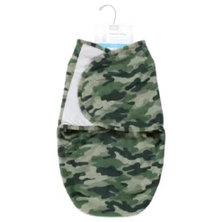 Hudson Baby Infant Boy Plush Faux Fur Swaddle Wrap, Camo, 0-3 Months