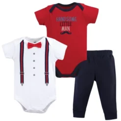 Hudson Baby Infant Boy Cotton Bodysuit And Pant Set, Handsome Little Man