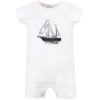 Hudson Baby Infant Boy Cotton Rompers 3pk, Sail The Sea