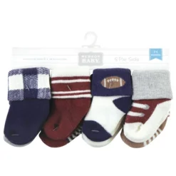 Hudson Baby Infant Boy Cotton Rich Newborn And Terry Socks, Football