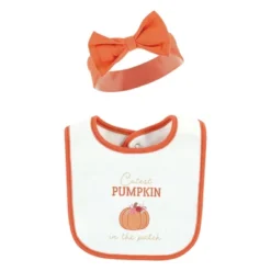 Hudson Baby Infant Girl Cotton Bib And Headband Or Caps Set, Pink Cutest Pumpkin, One Size -Hudson Baby Store GUEST 3087545a 70dd 42e4 8fde 8223c8d8141c