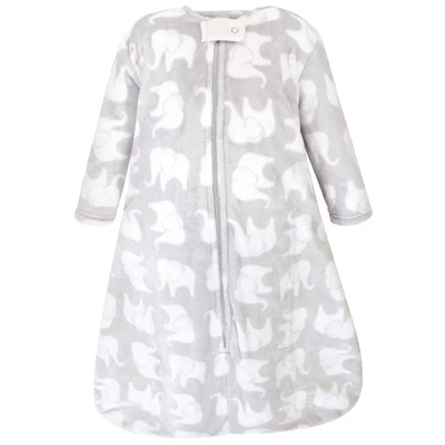 Hudson Baby Infant Plush Sleeping Bag, Sack, Blanket, Gray Elephant 2 Hudson Baby Infant Plush Sleeping Bag, Sack, Blanket, Gray Elephant - Image 2