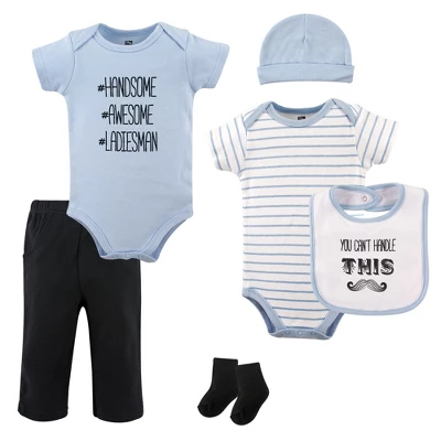 Hudson Baby Infant Boy Cotton Layette Set, Mustache 1 Hudson Baby Infant Boy Cotton Layette Set, Mustache