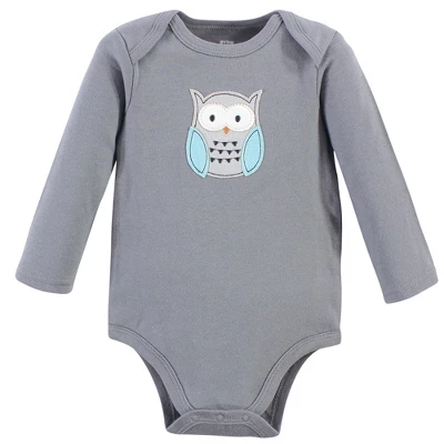 Hudson Baby Cotton Long-Sleeve Bodysuits 5pk, Gray Forest 3 Hudson Baby Cotton Long-Sleeve Bodysuits 5pk, Gray Forest - Image 3