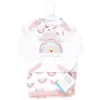 Hudson Baby Infant Girl Gown, Swaddle Blanket And Cap Or Headband, Modern Rainbow, 0-6 Months